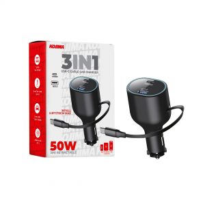 CARGADOR KOJIMA USB + TIPO C + CABLE